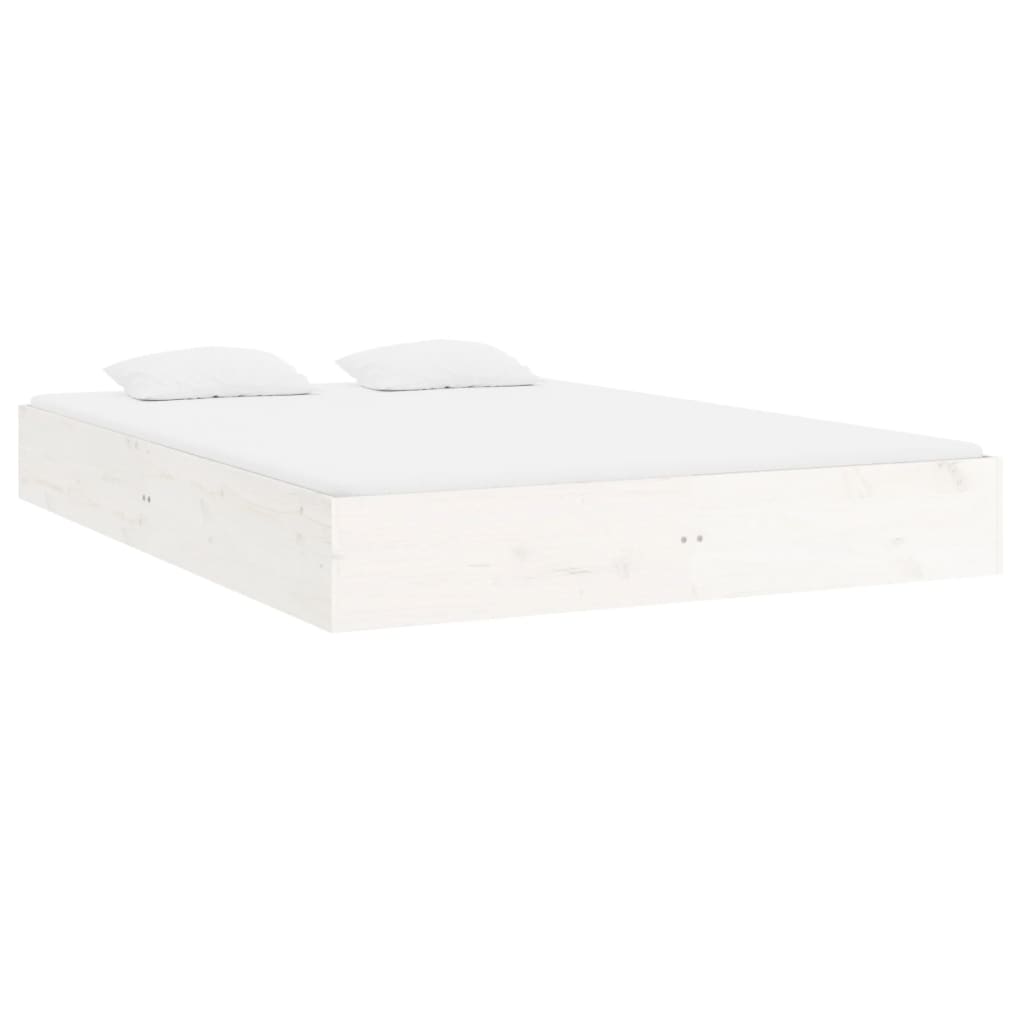 Solid wood bed white 200x200 cm