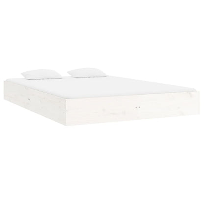 Solid wood bed white 200x200 cm