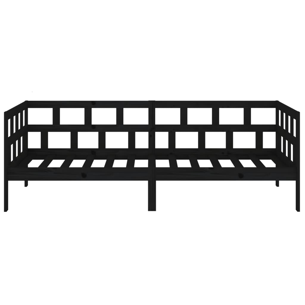 Tagesbett Schwarz Massivholz Kiefer 90x200 cm