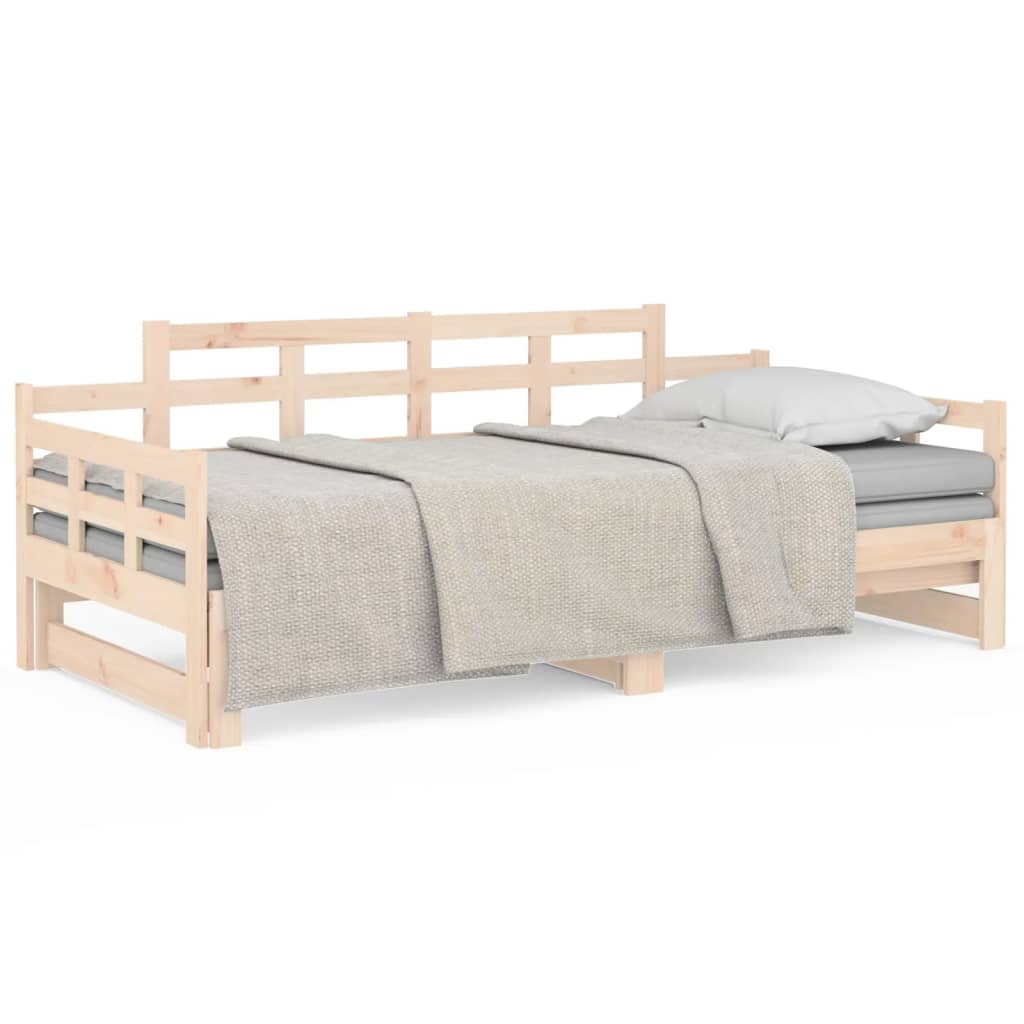 Daybed extendable solid pine 2x(80x200) cm