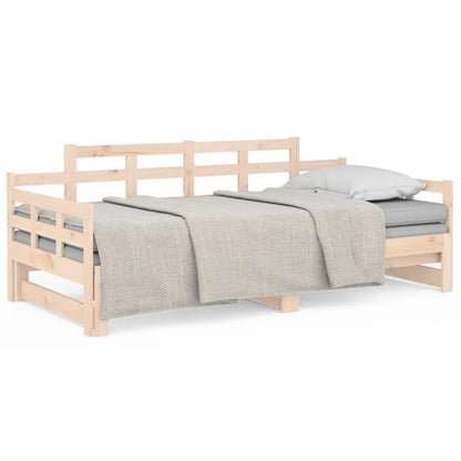 Daybed extendable solid pine 2x(80x200) cm