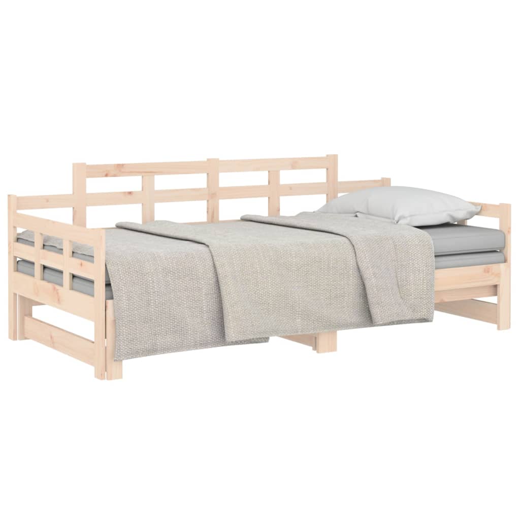 Daybed extendable solid pine 2x(80x200) cm