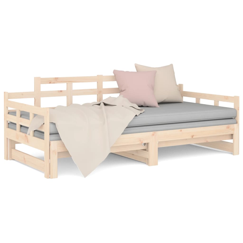 Daybed extendable solid pine 2x(80x200) cm