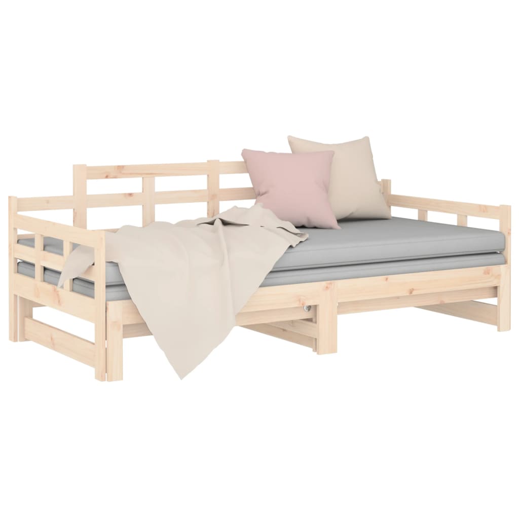 Daybed extendable solid pine 2x(80x200) cm