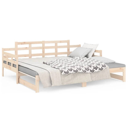 Daybed extendable solid pine 2x(80x200) cm