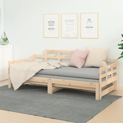 Daybed extendable solid pine 2x(80x200) cm