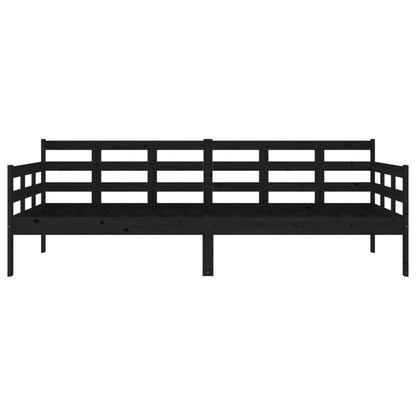 Krevet crni masivni bor 90x200 cm