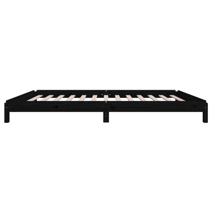 Stacking bed black 90x200 cm solid pine