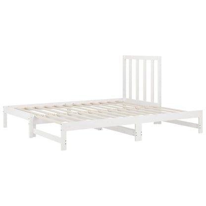 Tagesbett Ausziehbar Weiß 2x(90x190) cm Massivholz Kiefer
