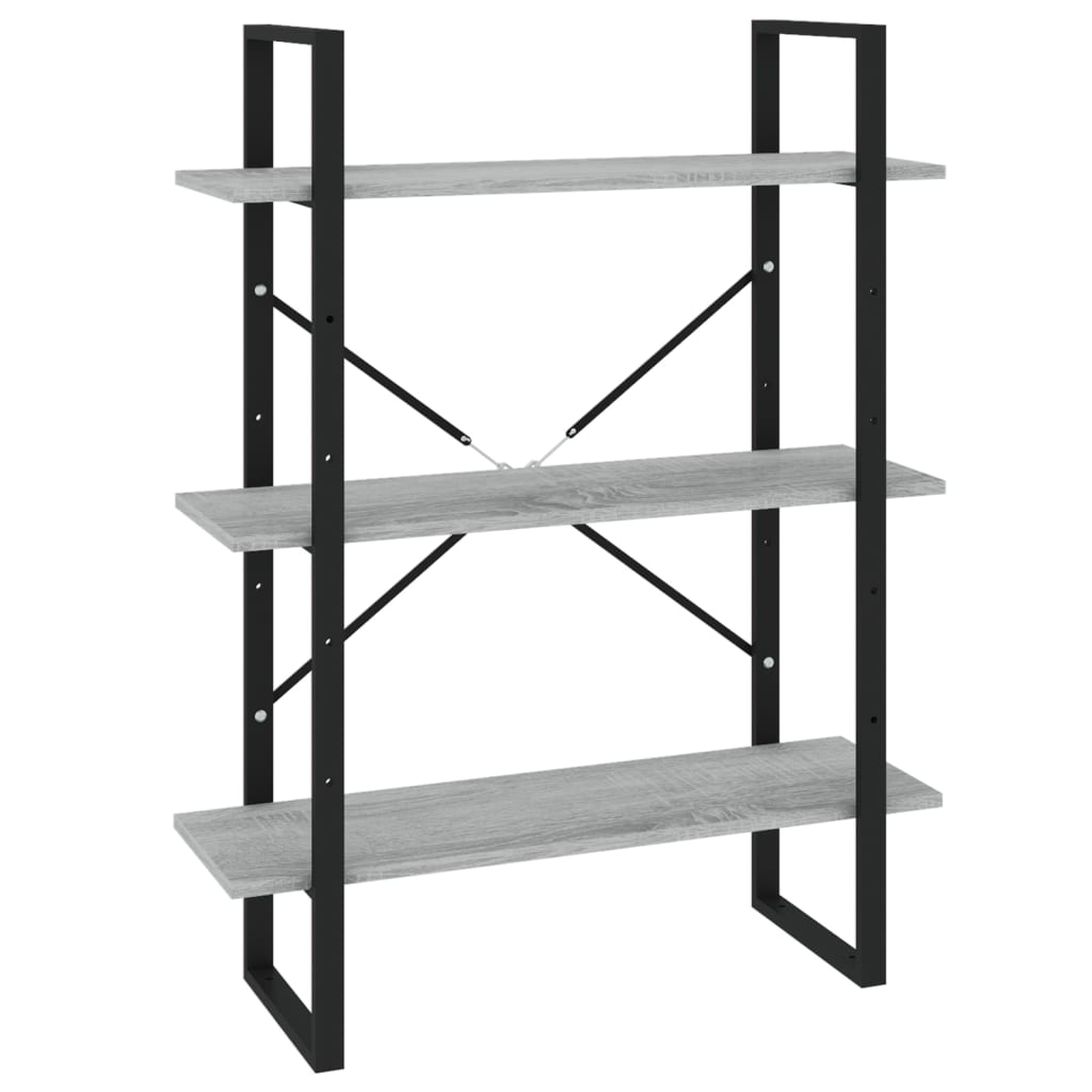 Bookcase 5 compartments grey Sonoma oak 80x30x175 wood material