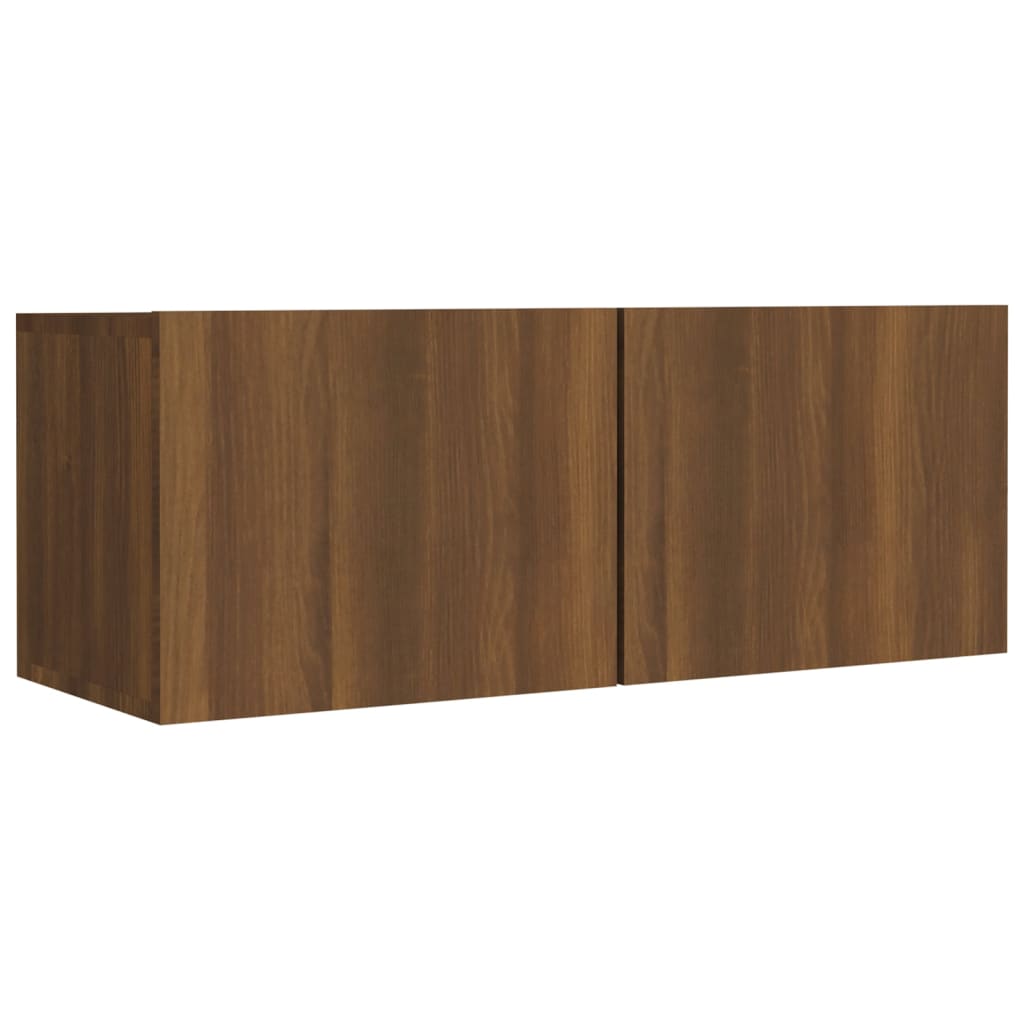8-piece TV cabinet set brown oak look wood material