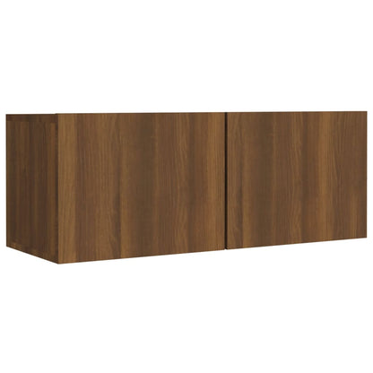 8-piece TV cabinet set brown oak look wood material