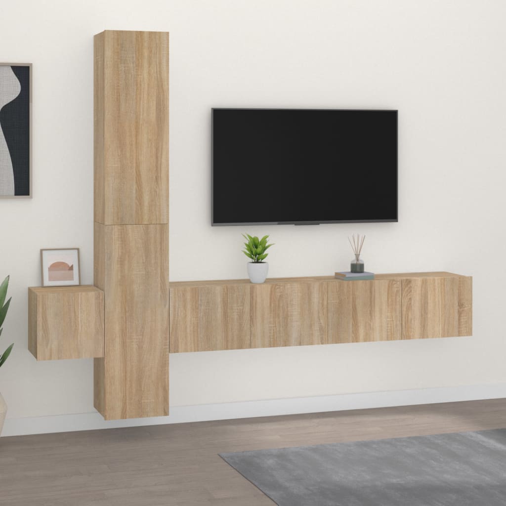 5-piece TV cabinet set Sonoma oak wood material