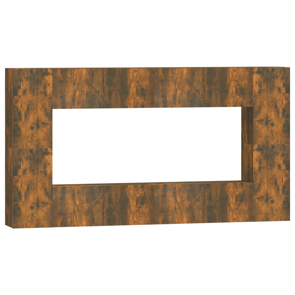 8-tlg. TV-Schrank-Set Räuchereiche Holzwerkstoff