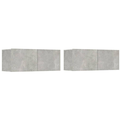 5-piece TV cabinet set concrete grey wood material