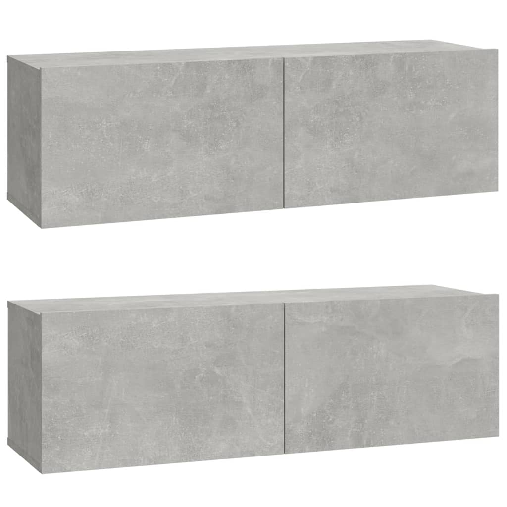 5-piece TV cabinet set concrete grey wood material