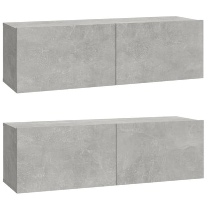 5-piece TV cabinet set concrete grey wood material