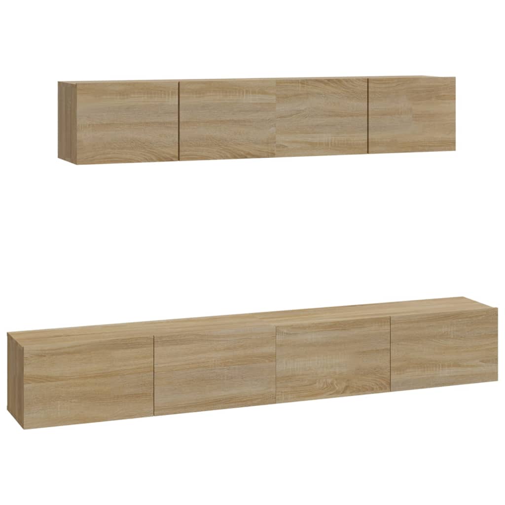 4-piece TV cabinet set Sonoma oak wood material