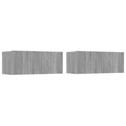 4-piece TV cabinet set grey Sonoma wood material