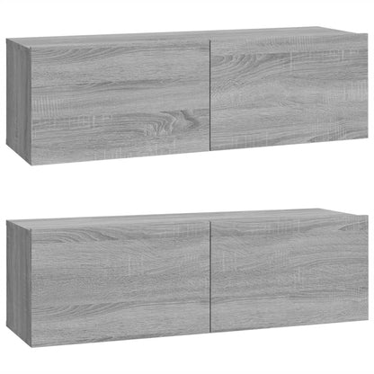 4-piece TV cabinet set grey Sonoma wood material