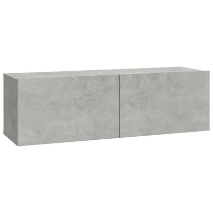 7-piece TV cabinet set concrete grey wood material