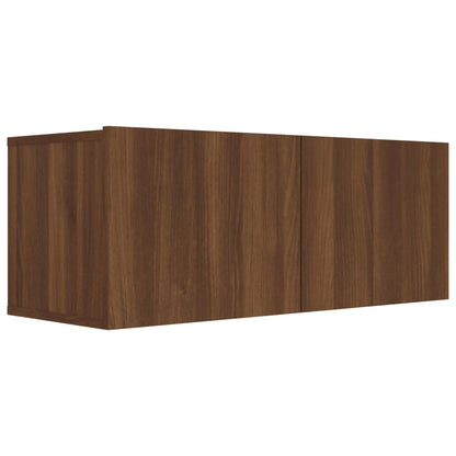 7-piece TV cabinet set brown oak look wood material