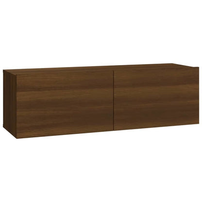 7-piece TV cabinet set brown oak look wood material