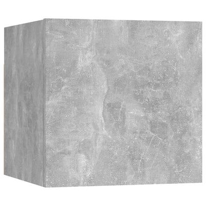 TV wall cabinet concrete grey wood material