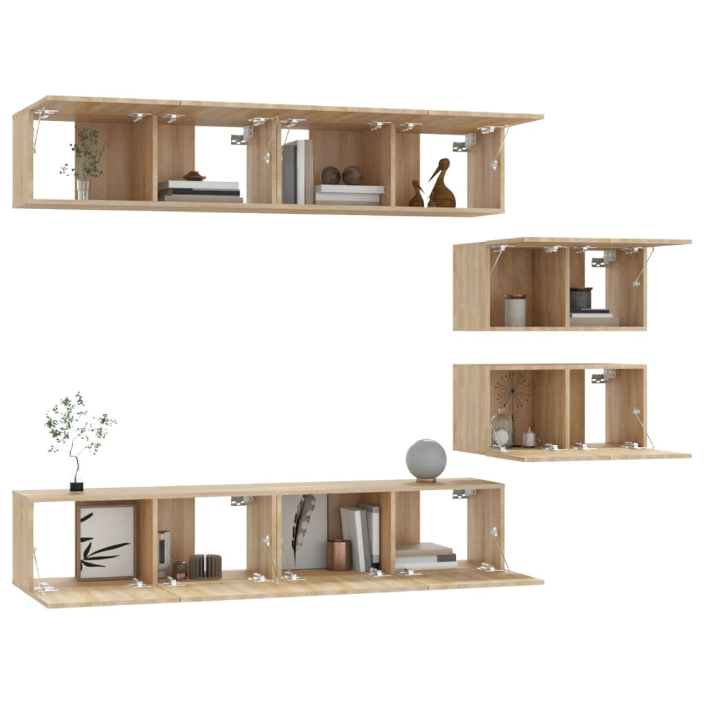 6-piece TV cabinet set Sonoma oak wood material