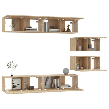 6-piece TV cabinet set Sonoma oak wood material