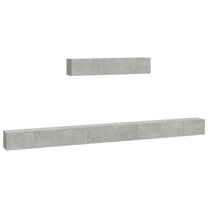 6-piece TV cabinet set concrete grey wood material