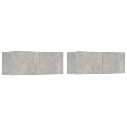 6-piece TV cabinet set concrete grey wood material