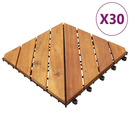 Terrace tiles 30 pcs. Brown 30x30 cm solid wood acacia