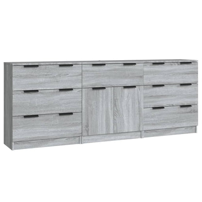 3-piece sideboard grey Sonoma wood material