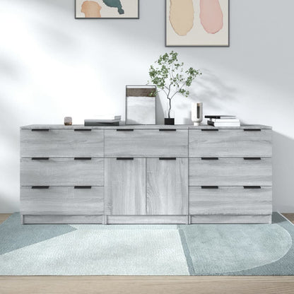 3-piece sideboard grey Sonoma wood material