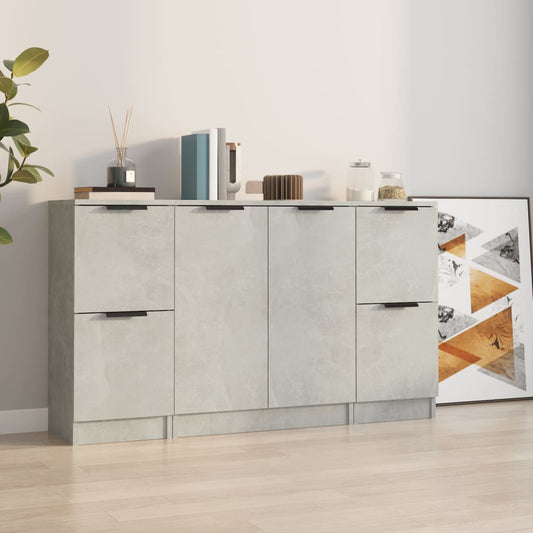 Sideboards 3 pcs. Concrete grey wood material