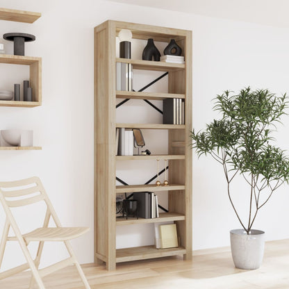Bookcase 7 compartments 80x30x200 cm solid acacia wood