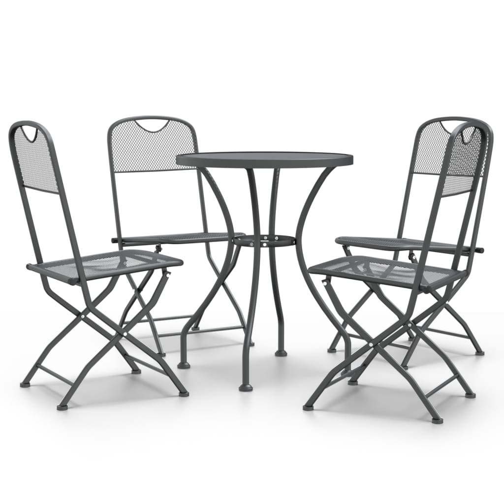 5-piece garden dining set, expanded metal, anthracite