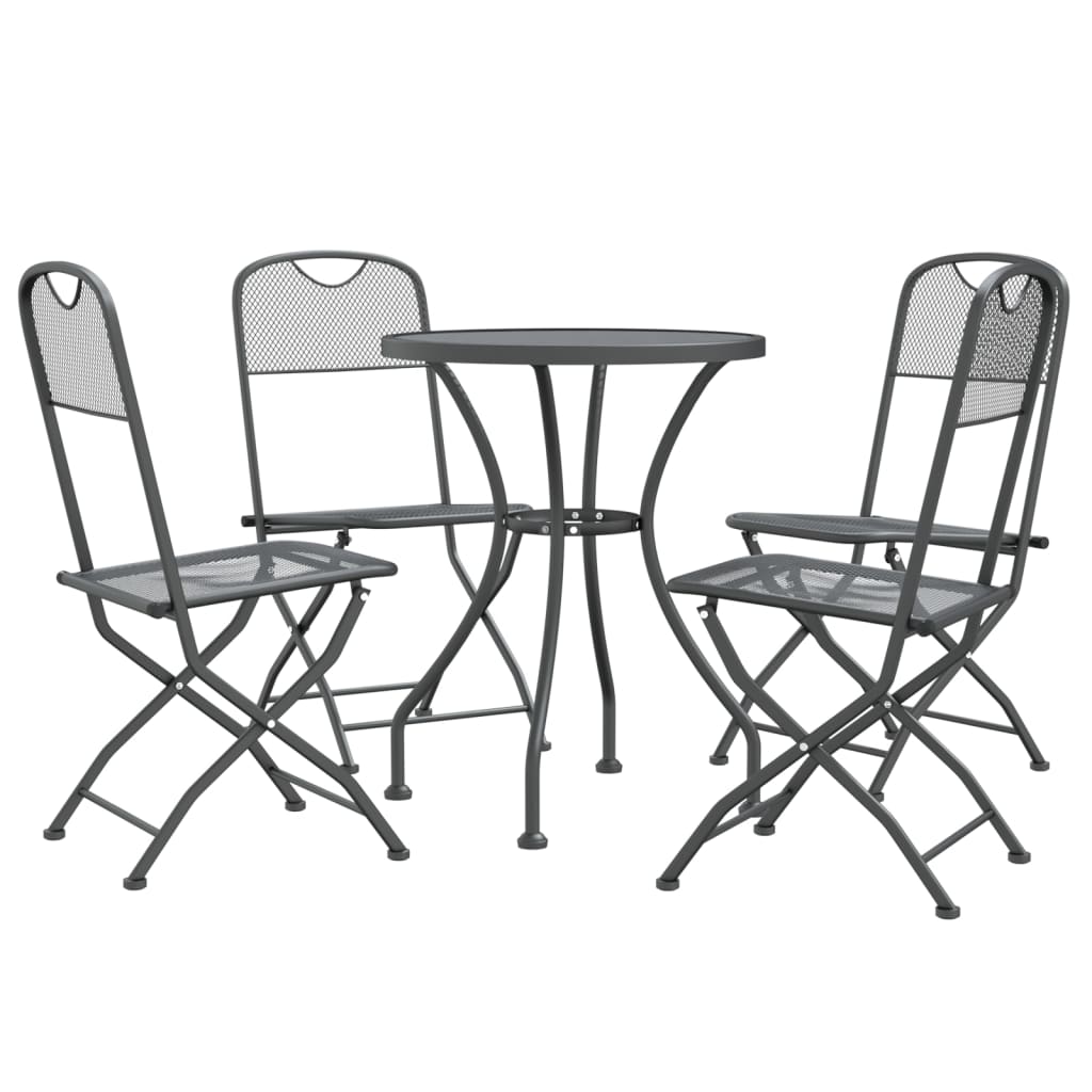 5-piece garden dining set, expanded metal, anthracite