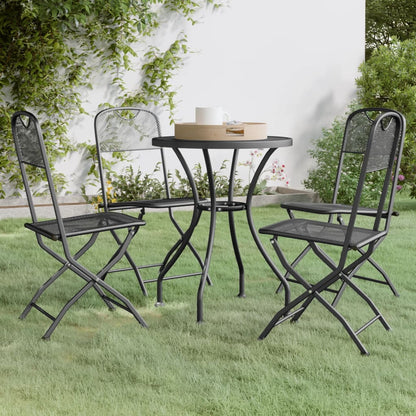 5-piece garden dining set, expanded metal, anthracite