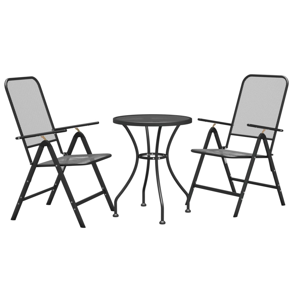 3-piece garden dining set, expanded metal, anthracite