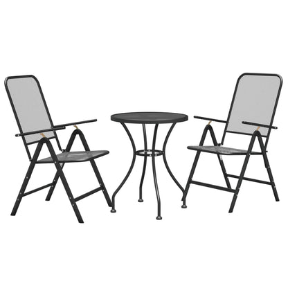3-piece garden dining set, expanded metal, anthracite