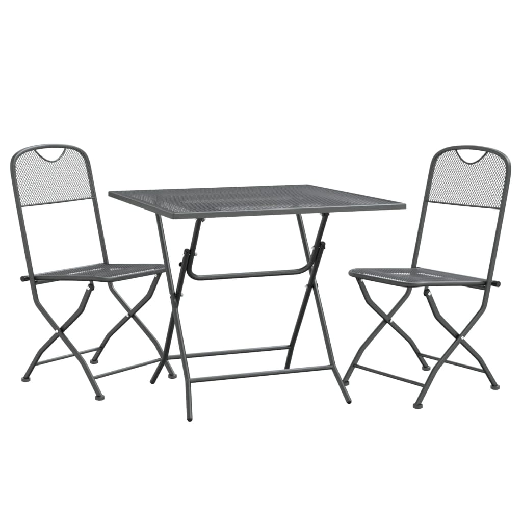 3-piece garden dining set, expanded metal, anthracite