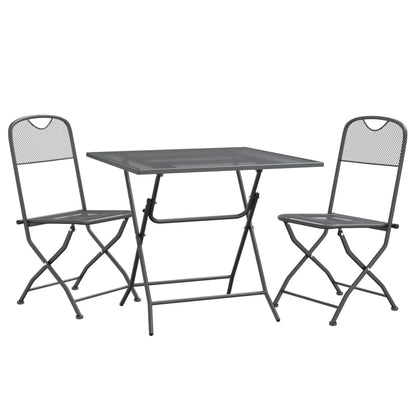 3-piece garden dining set, expanded metal, anthracite