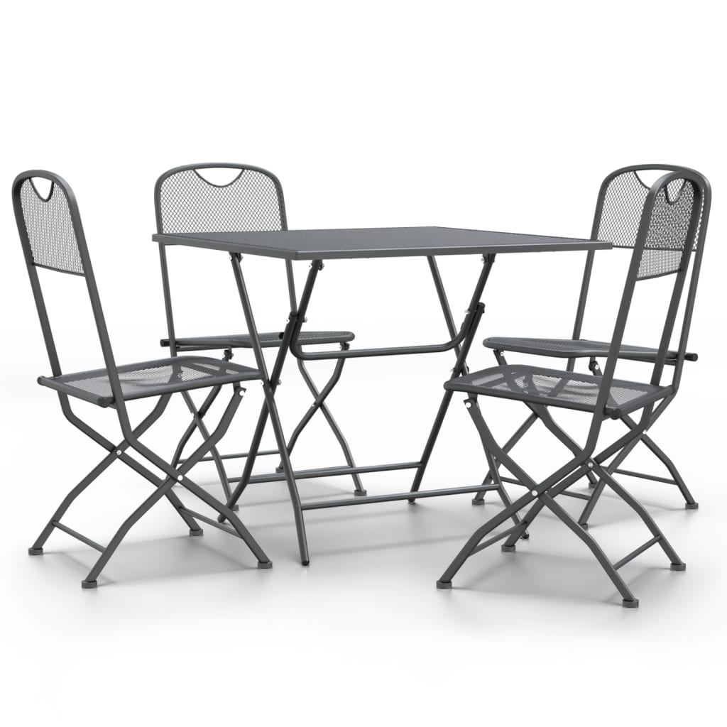 5-piece garden dining set, expanded metal, anthracite