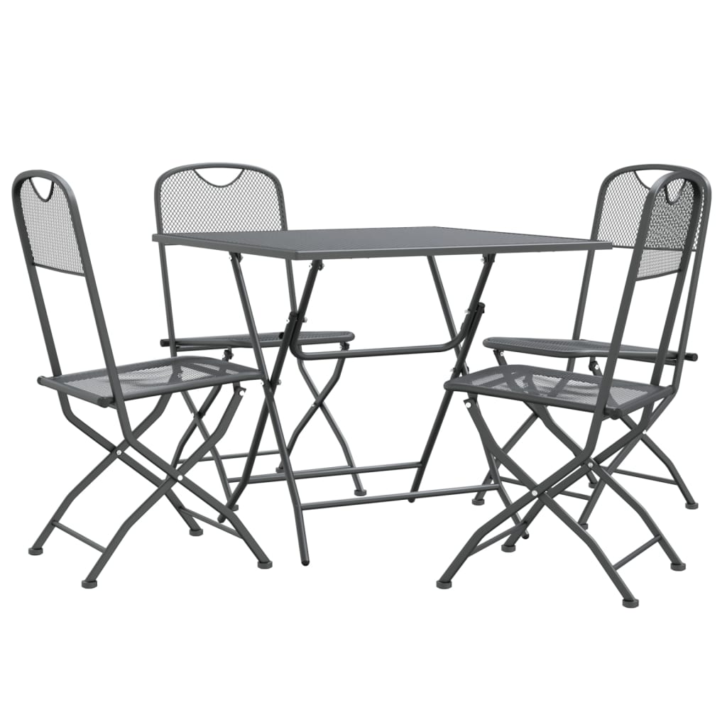5-piece garden dining set, expanded metal, anthracite
