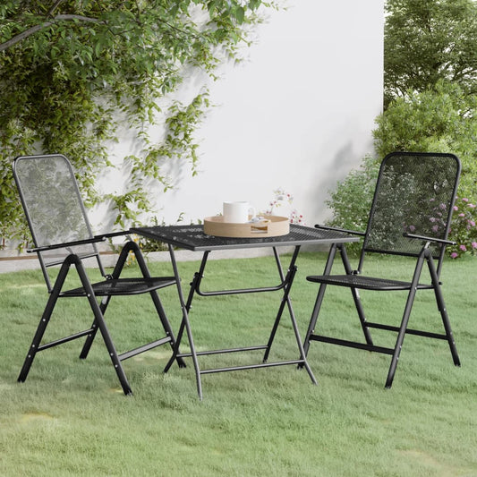 3-piece garden dining set, expanded metal, anthracite