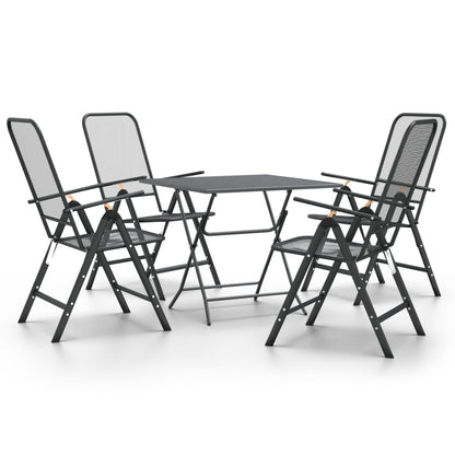 5-piece garden dining set, expanded metal, anthracite