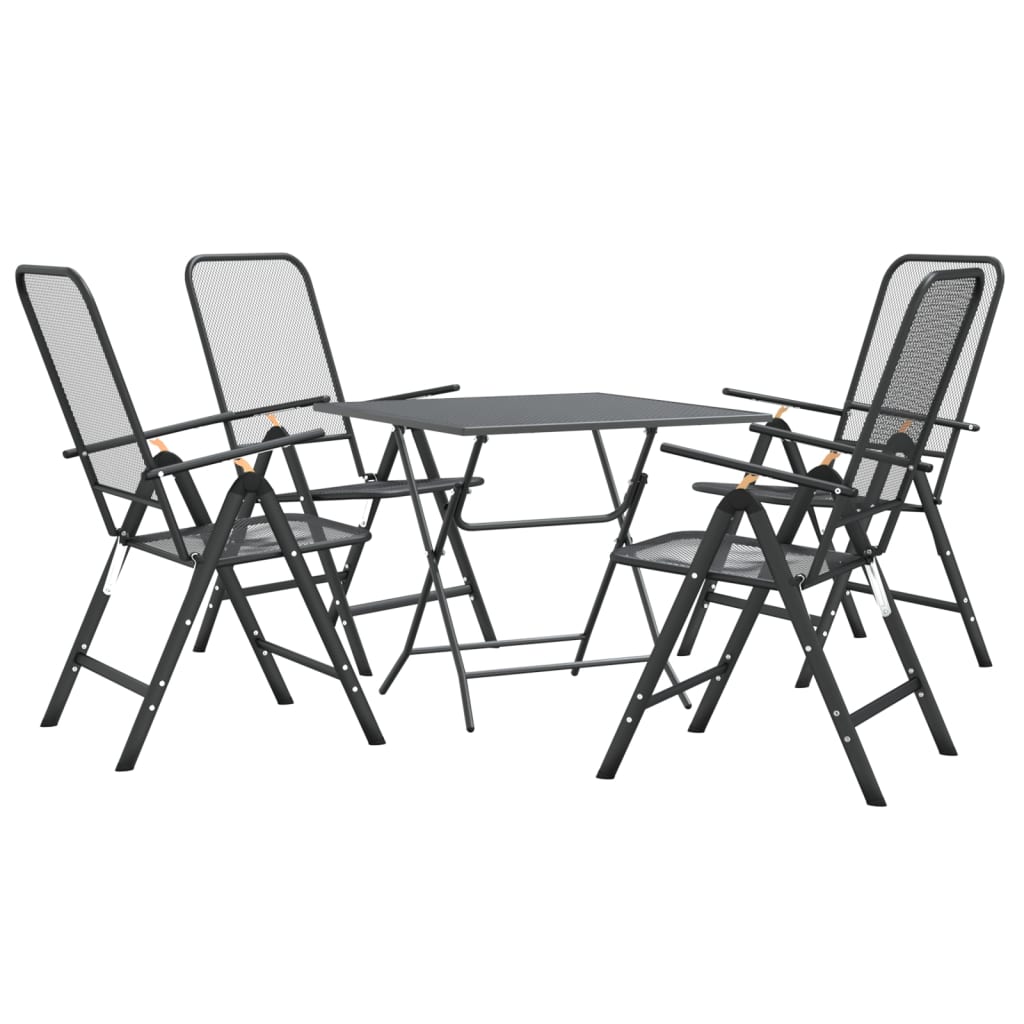 5-piece garden dining set, expanded metal, anthracite