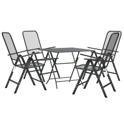 5-piece garden dining set, expanded metal, anthracite